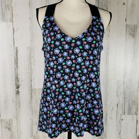 Banana Republic Factory Tops - Banana Republic Navy Floral Tank Top Sz M